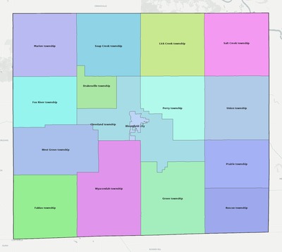 Davis County IA townships and subdivisions map