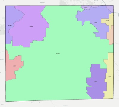 Davis County IA ZIP code boundaries map