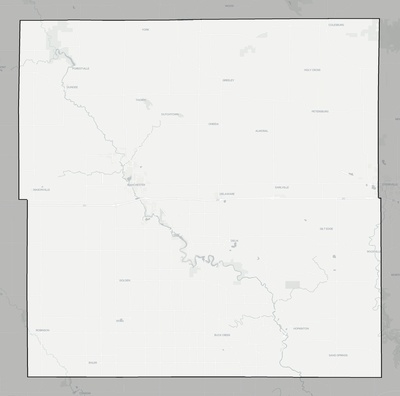 Delaware County IA county basemap context