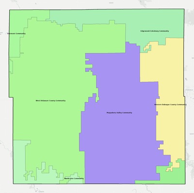 Delaware County IA school district boundaries map