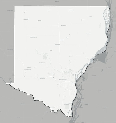 Des Moines County IA county basemap context