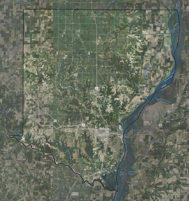 Des Moines County IA USGS imagery and topo map