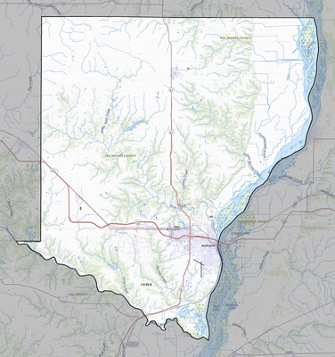 Des Moines County IA USGS topo map