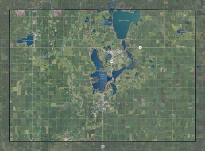 Dickinson County IA USGS imagery and topo map