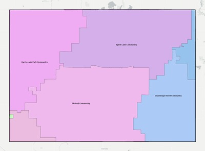 Dickinson County IA school district boundaries map