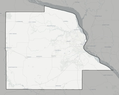 Dubuque County IA county basemap context