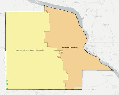 Dubuque County IA school district boundaries map