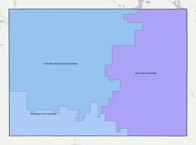 Emmet County IA school district boundaries map