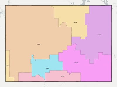 Emmet County IA ZIP code boundaries map