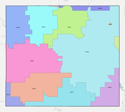 Floyd County IA ZIP code boundaries map
