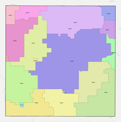 Franklin County IA ZIP code boundaries map