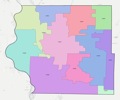 Fremont County IA ZIP code boundaries map