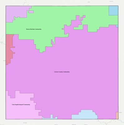 Greene County IA school district boundaries map