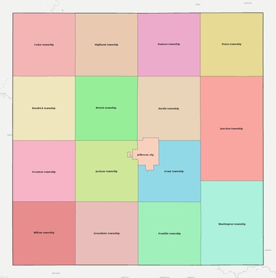 Greene County IA townships and subdivisions map