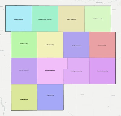 Grundy County IA townships and subdivisions map