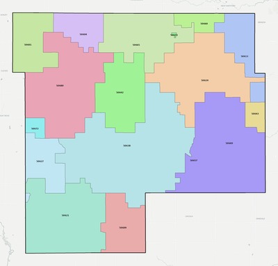 Grundy County IA ZIP code boundaries map
