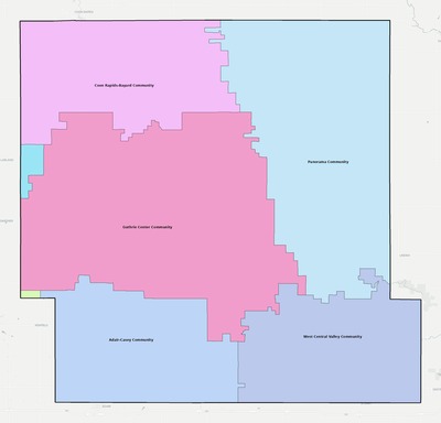 Guthrie County IA school district boundaries map