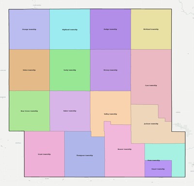 Guthrie County IA townships and subdivisions map