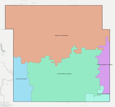 Hamilton County IA school district boundaries map