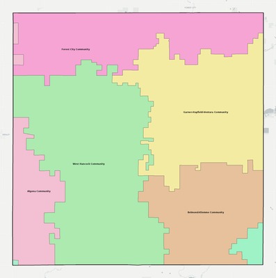 Hancock County IA school district boundaries map