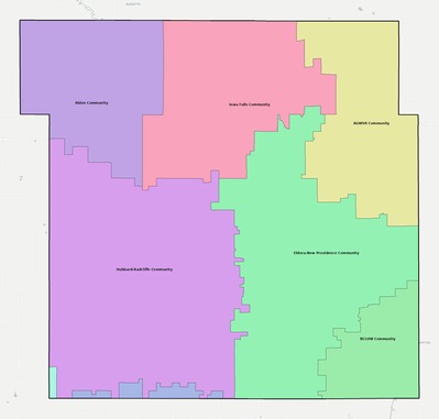 Hardin County IA school district boundaries map