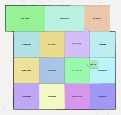 Hardin County IA townships and subdivisions map