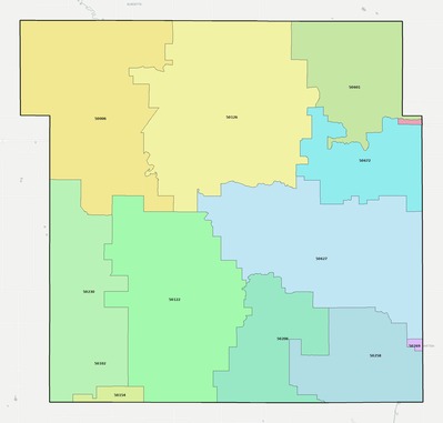 Hardin County IA ZIP code boundaries map