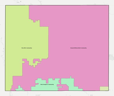 Howard County IA school district boundaries map