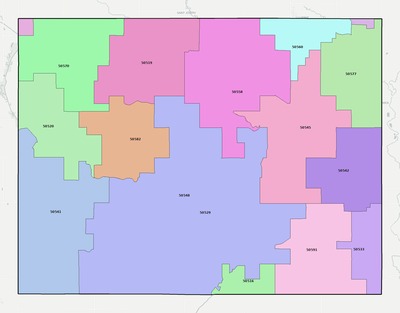 Humboldt County IA ZIP code boundaries map