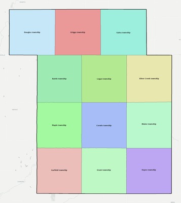 Ida County IA townships and subdivisions map