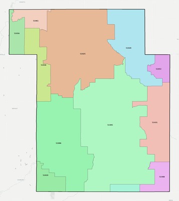 Ida County IA ZIP code boundaries map