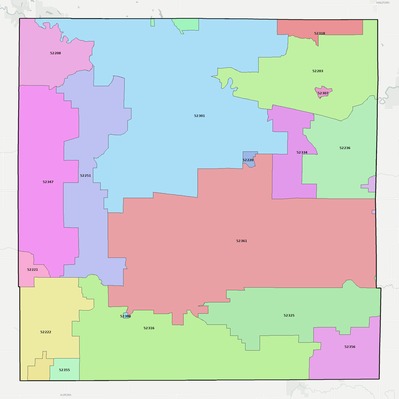 Iowa County IA ZIP code boundaries map