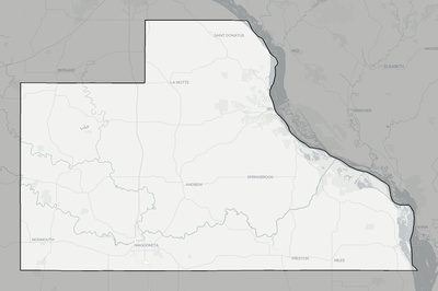 Jackson County IA county basemap context
