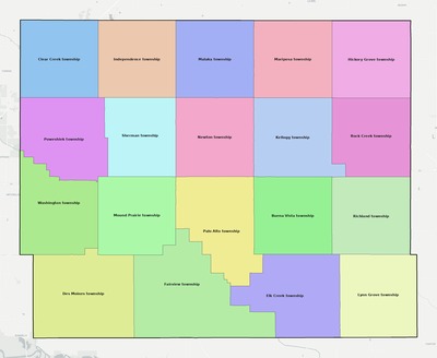 Jasper County IA townships and subdivisions map