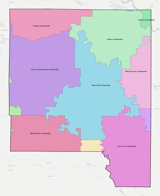Johnson County IA school district boundaries map