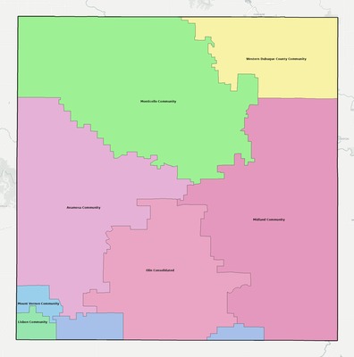 Jones County IA school district boundaries map