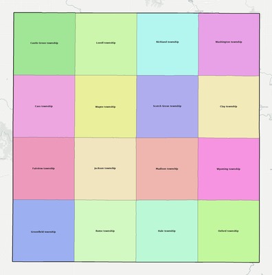 Jones County IA townships and subdivisions map