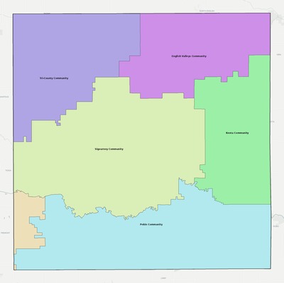 Keokuk County IA school district boundaries map