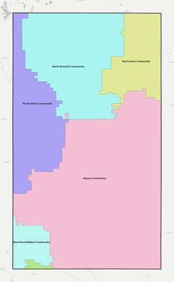 Kossuth County IA school district boundaries map