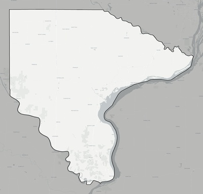Lee County IA county basemap context