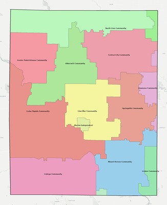 Linn County IA school district boundaries map