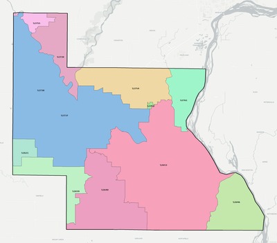 Louisa County IA ZIP code boundaries map
