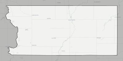 Lyon County IA county basemap context