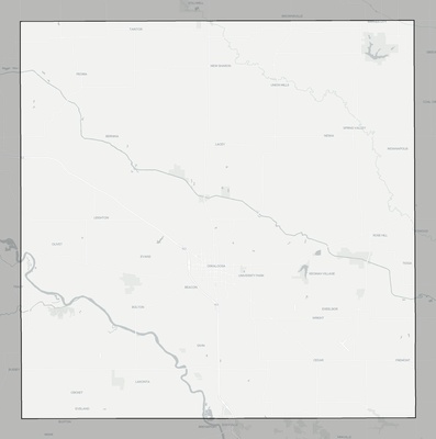 Mahaska County IA county basemap context