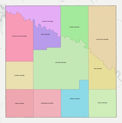 Marion County IA townships and subdivisions map