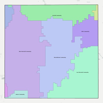 Marshall County IA school district boundaries map