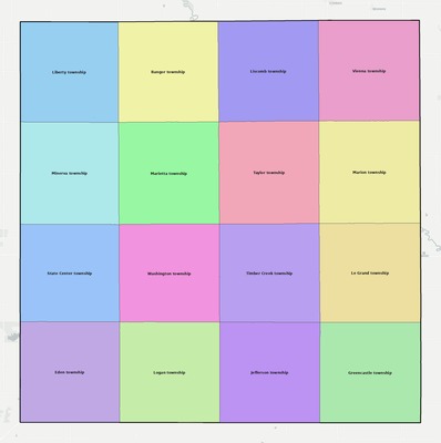 Marshall County IA townships and subdivisions map