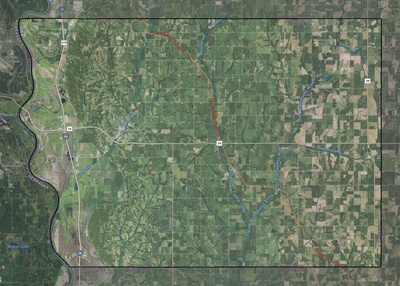 Mills County IA USGS imagery and topo map