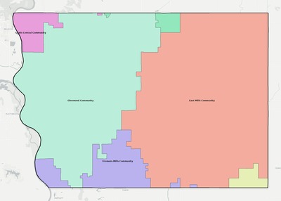 Mills County IA school district boundaries map