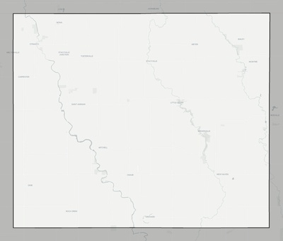 Mitchell County IA county basemap context